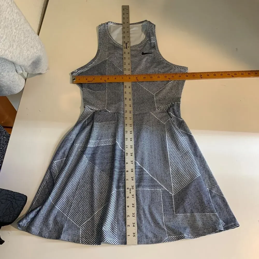 Nike Dress Womens S Small Gray Navy Court Dri Fit Advantage Cutout Back Tennis